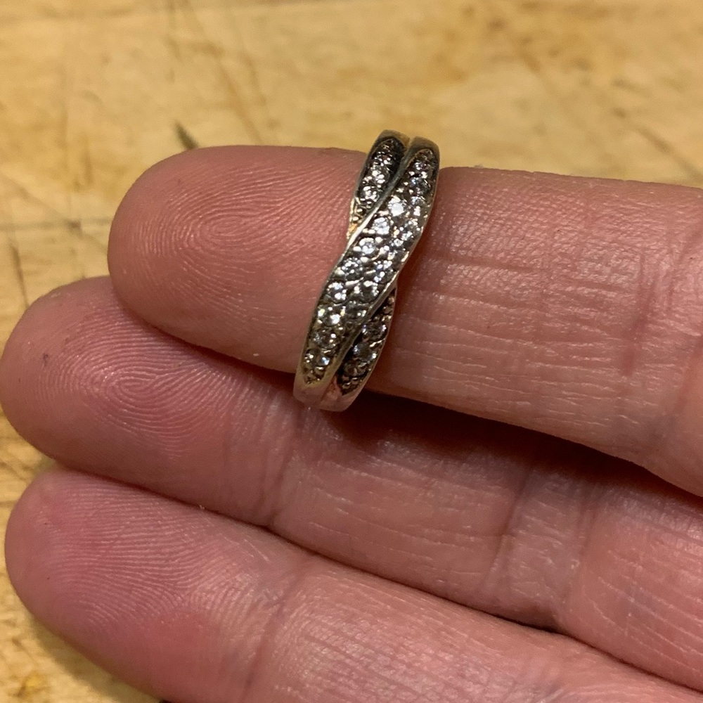 Simply Beautiful Serling Silver and CZ Ring. The perfect wedding band! - Picture 6 of 16